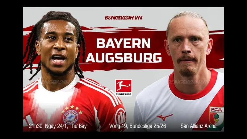 Cầu thủ Bayern Munich đang ghi bàn trong trận đấu với Augsburg.